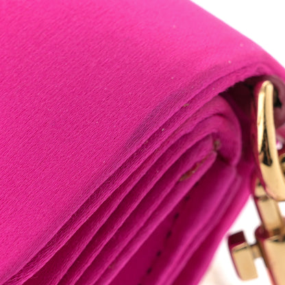 Dolce & Gabbana Satin Crystal Chain Pochette Rosa Shocking 11 of 12