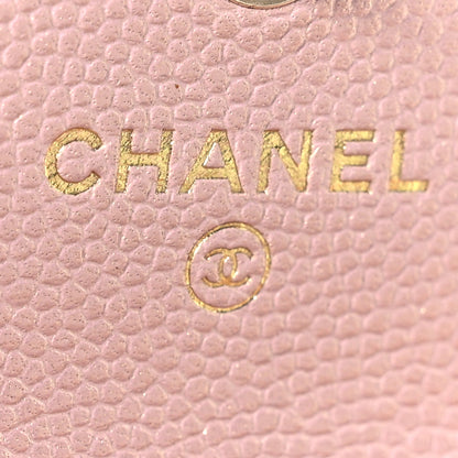 Chanel Iridescent Caviar Quilted Pearl On Top Coin Purse With Chain Light Pink 6 of 11