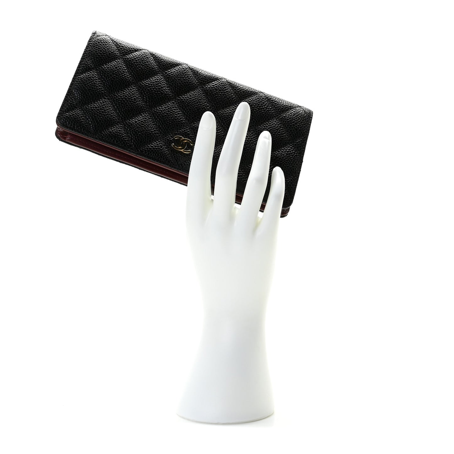 Caviar Quilted Yen Wallet Black