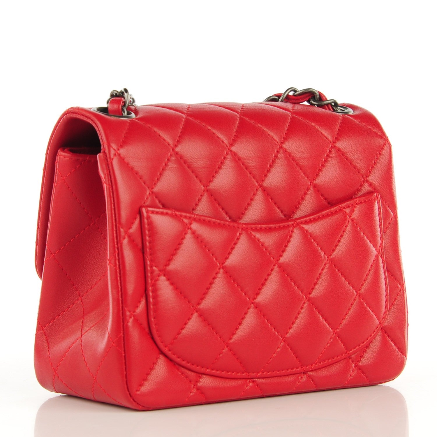 Chanel Lambskin Quilted Mini Square Flap Red 3 of 8
