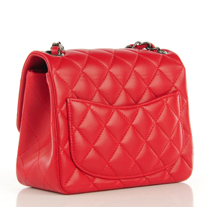 Chanel Lambskin Quilted Mini Square Flap Red 3 of 8