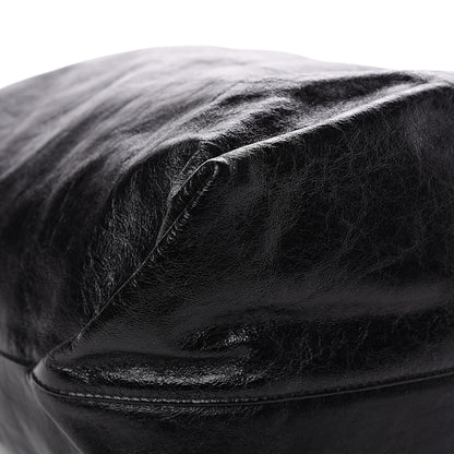 Saint Laurent Cracked Shiny Calfskin Teddy Drawstring Bag Black 5 of 8