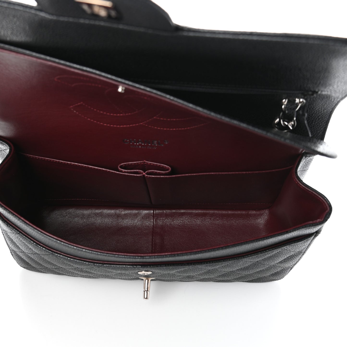 Caviar Quilted Jumbo Double Flap Black