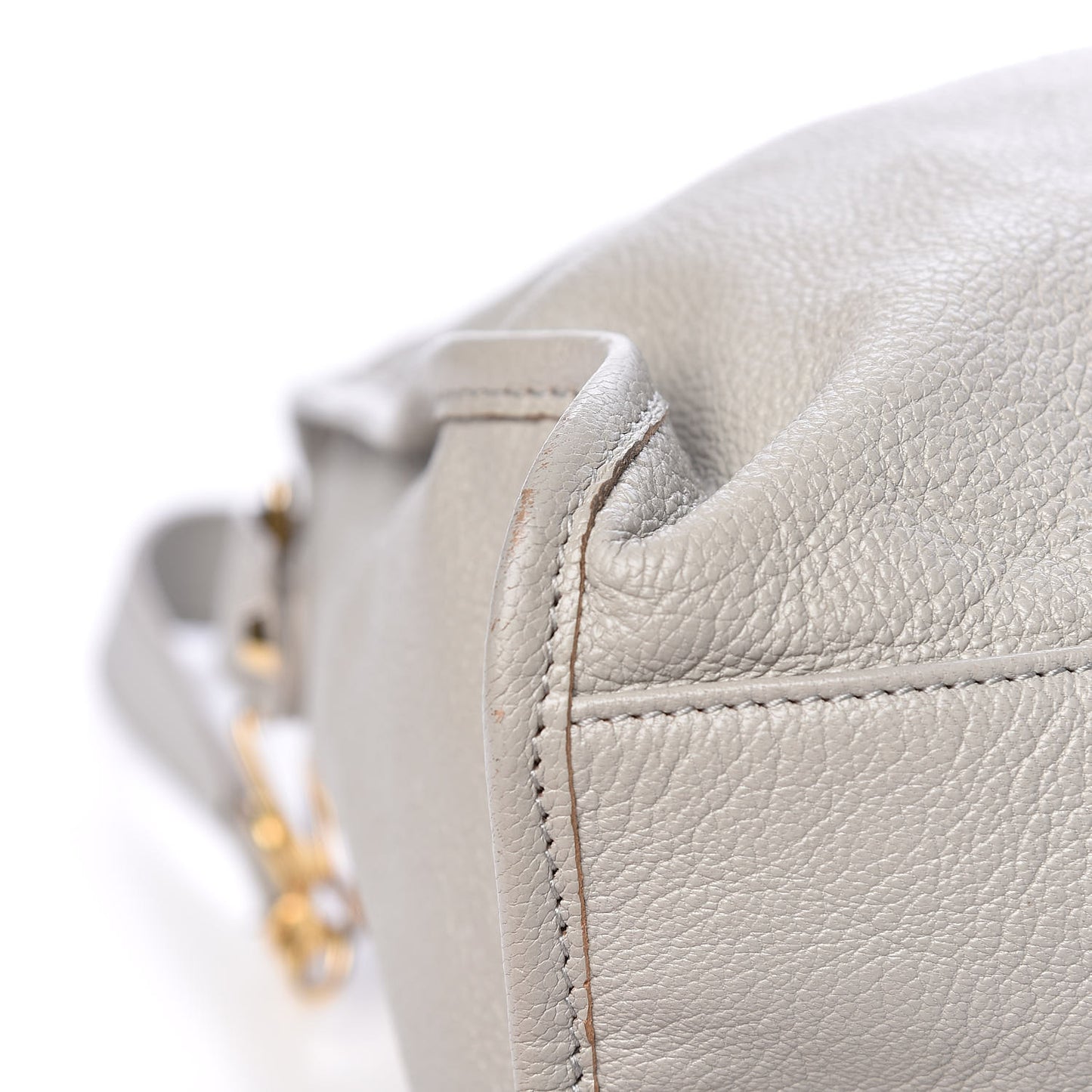 Chevre Gold Metallic Edge Hardware City Gris Glace
