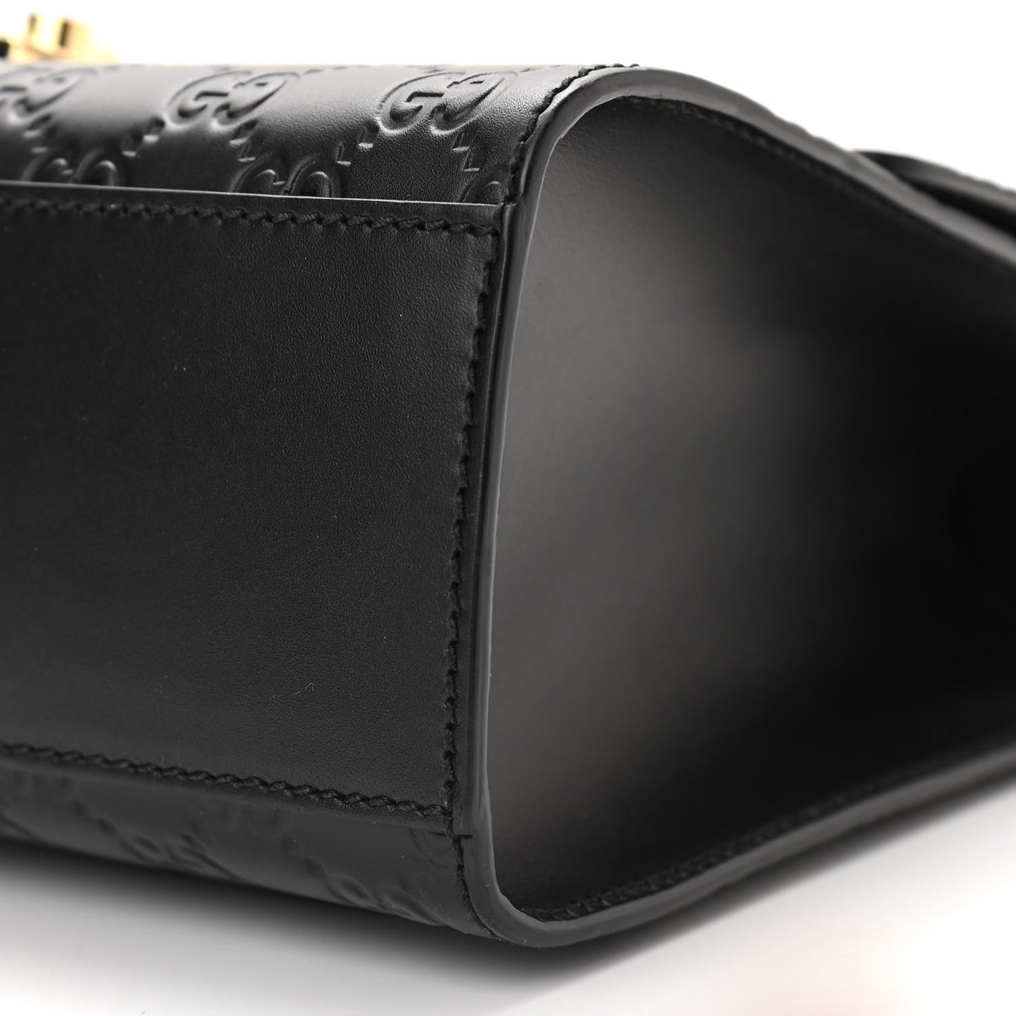 Guccissima Medium Padlock Shoulder Bag Black