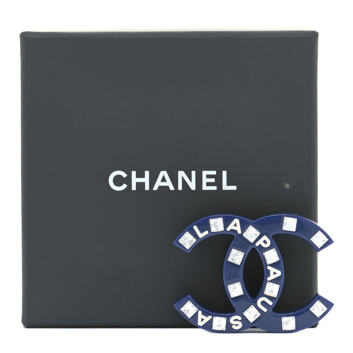 Resin Crystal La Pausa CC Brooch Blue