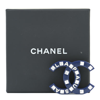 Chanel Resin Crystal La Pausa CC Brooch Blue 5 of 5