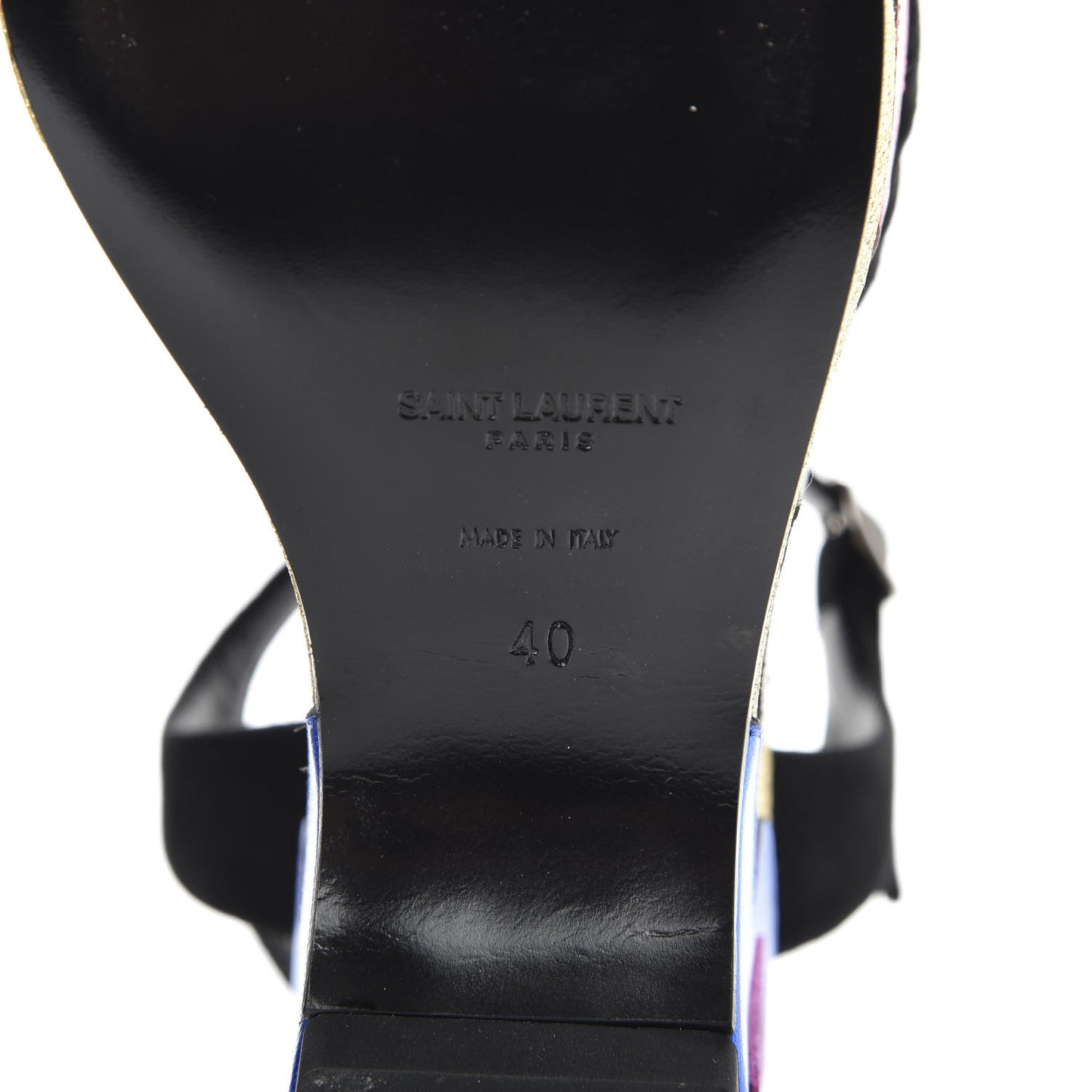 Suede Glitter Calfskin Candy Love Platform Wedge Sandals 40 Black Multicolor