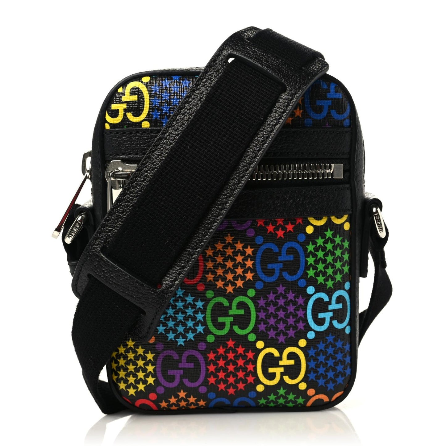 GG Supreme Monogram Psychedelic Messenger Bag Black
