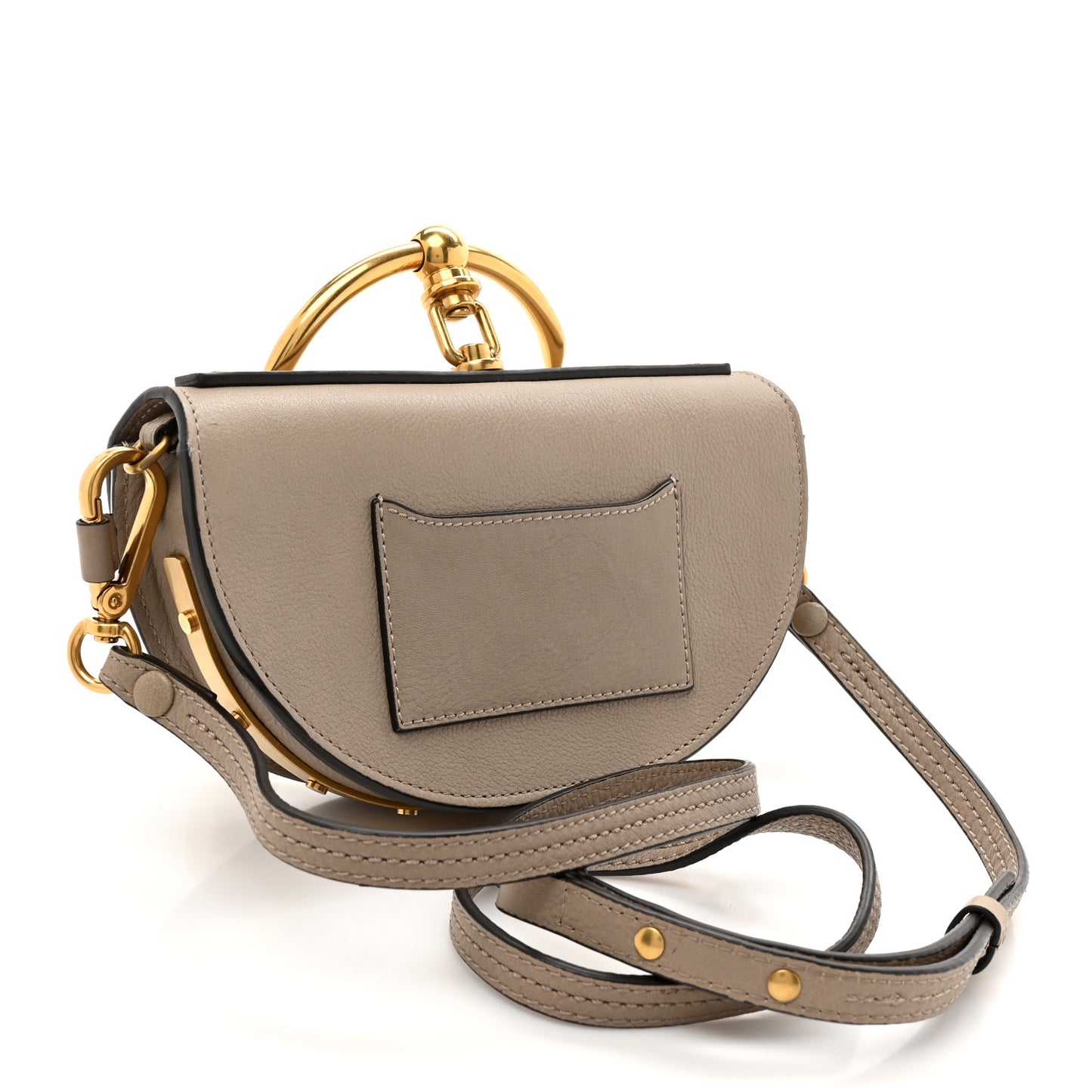 Calfskin Small Nile Bracelet Minaudiere Bag Motty Grey