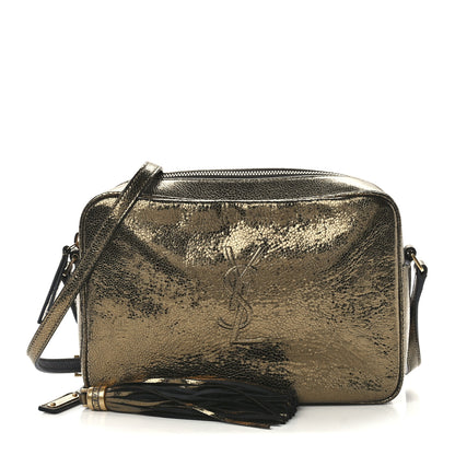 Saint Laurent Calfskin Lame Monogram Small Lou Camera Bag Gold Olive 1 of 12