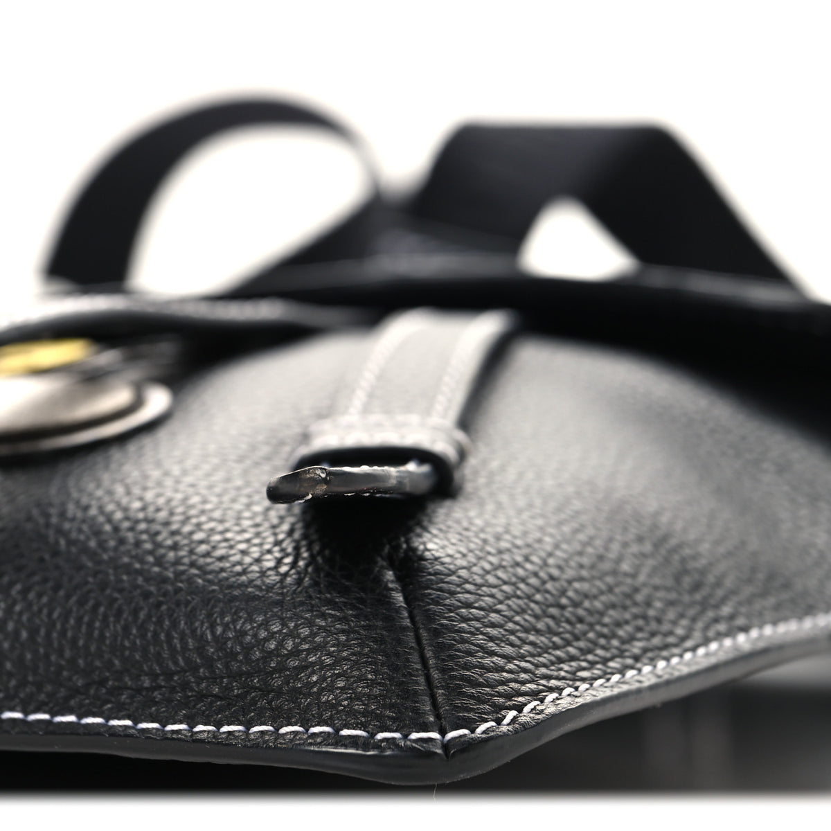 X KAWS Grained Calfskin Bee Saddle Pouch Black
