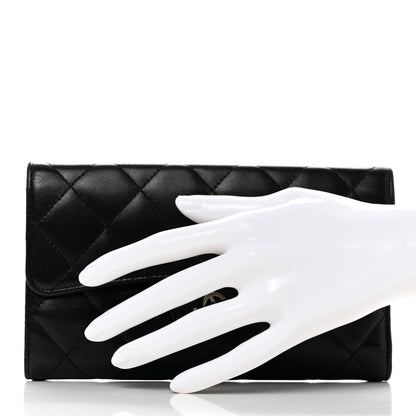 Chanel Lambskin Quilted Large Flap Wallet Black 2 of 10