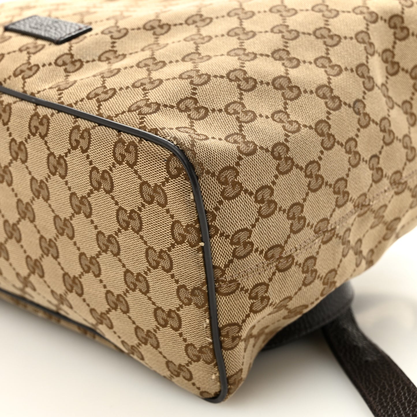 Monogram Dollar Calfskin O Drawstring Backpack Beige Ebony Testa di Moro Dark Chocolate