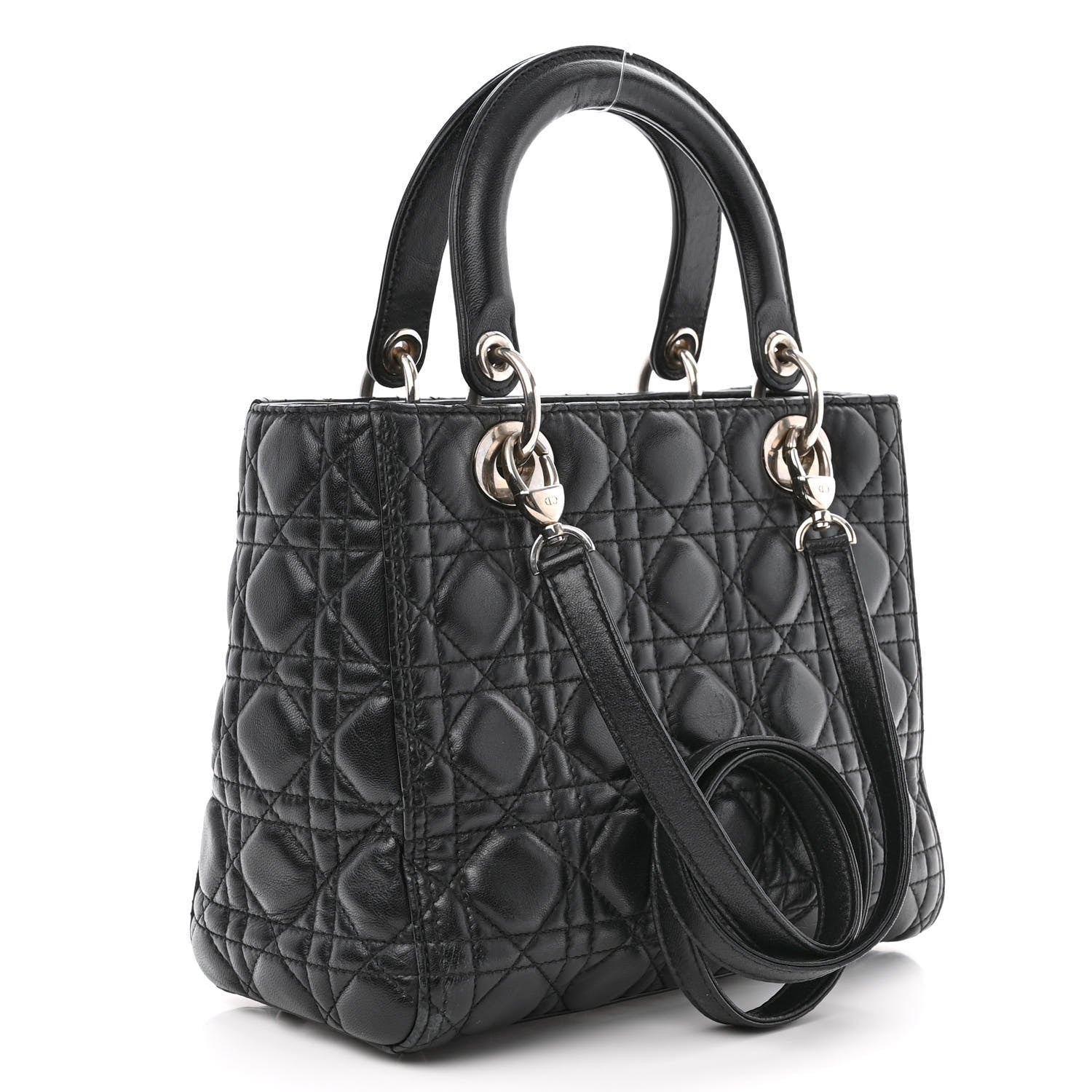 Christian Dior Lambskin Cannage Medium Lady Dior Black 3 of 14