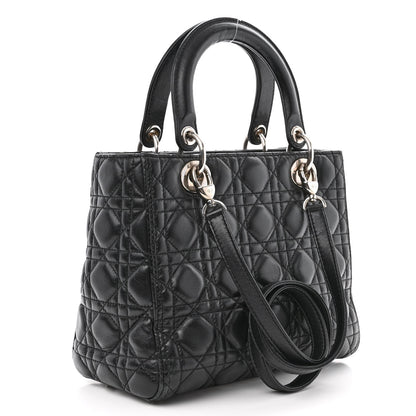 Christian Dior Lambskin Cannage Medium Lady Dior Black 3 of 14