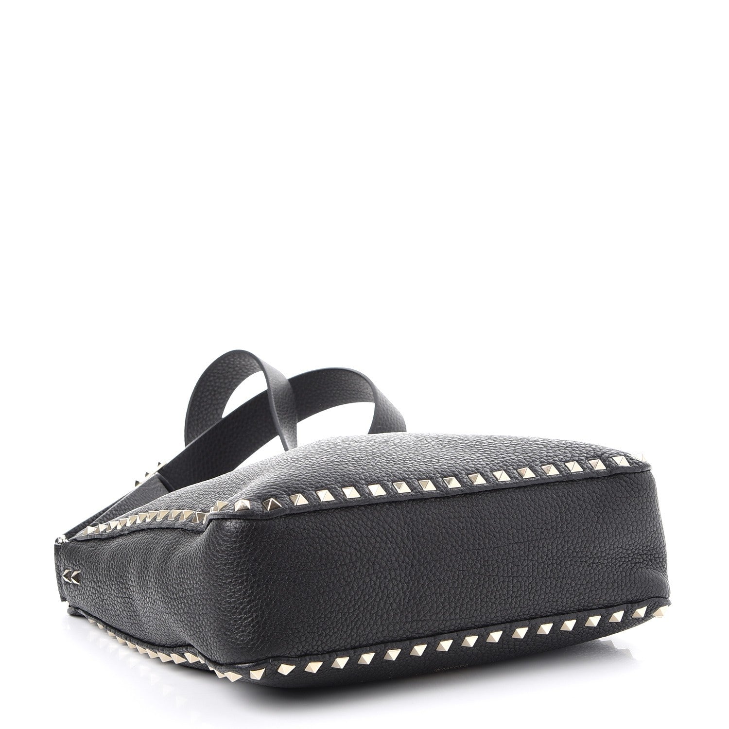 Valentino Garavani Pebbled Calfskin Small Rockstud Flip-Lock Messenger Bag Black 4 of 7