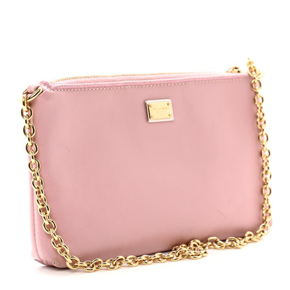 Dolce & Gabbana Lambskin Embroidered Laser Cut Micro Crossbody Pochette Rose Poudre 3 of 10