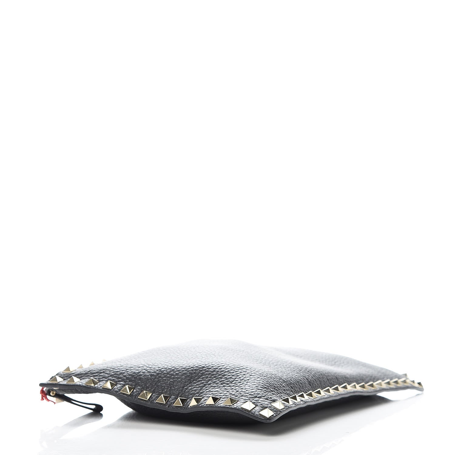 Valentino Garavani Pebbled Calfskin Large Rockstud Zip Pouch Black 4 of 12