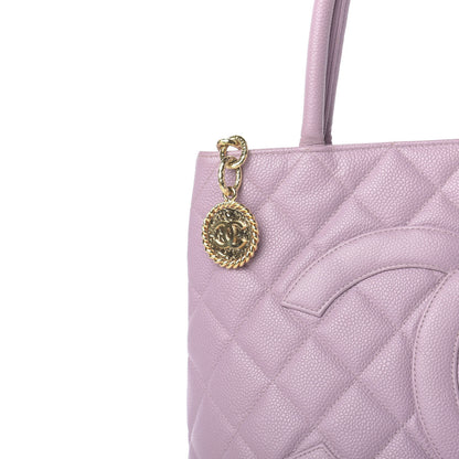 Chanel Caviar Quilted Medallion Tote Purple 11 of 12