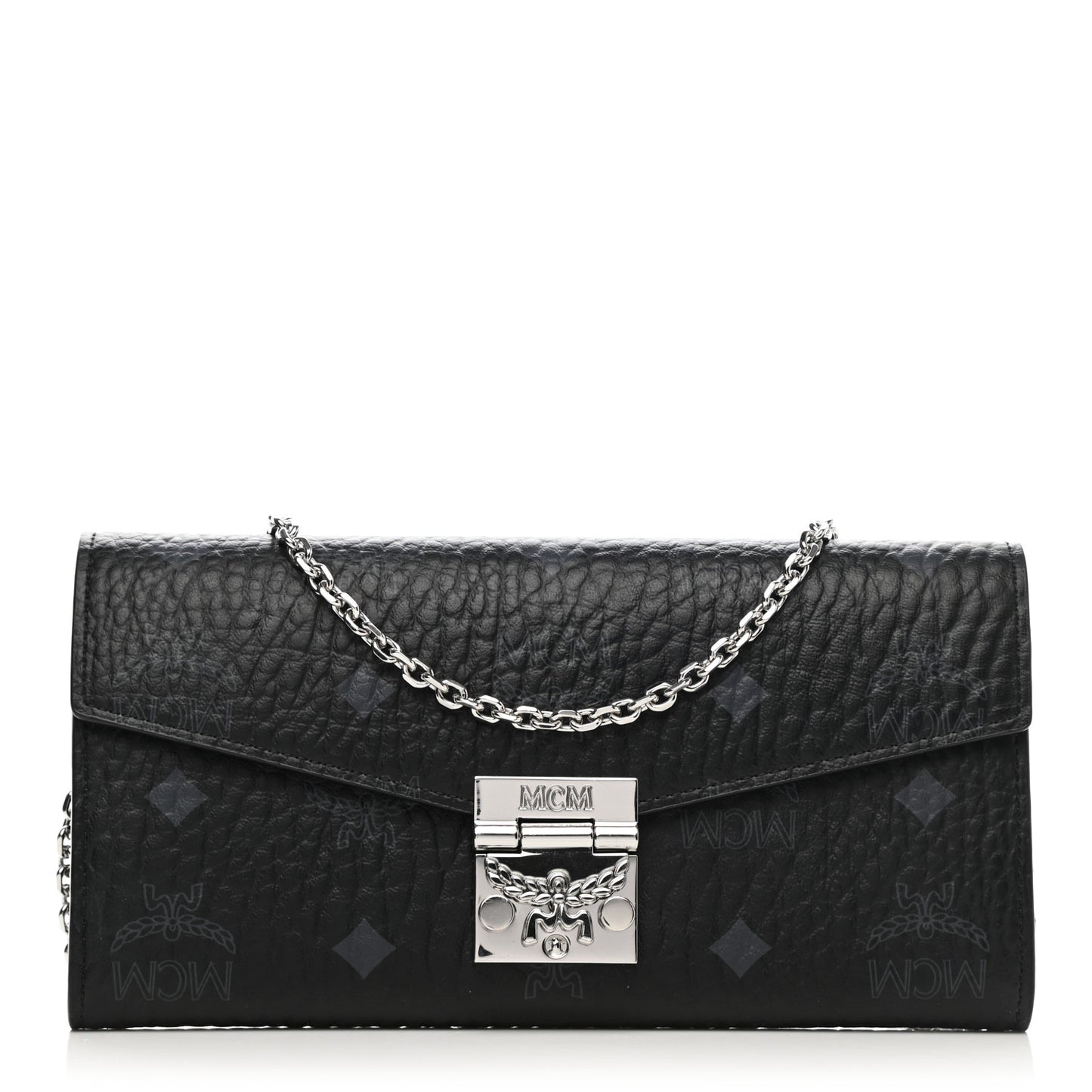Visetos Large Patricia Wallet On Chain Black
