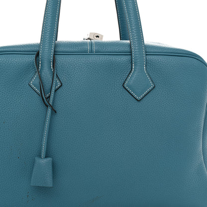 Hermes Taurillon Clemence Victoria II 35 Blue Jean 8 of 11
