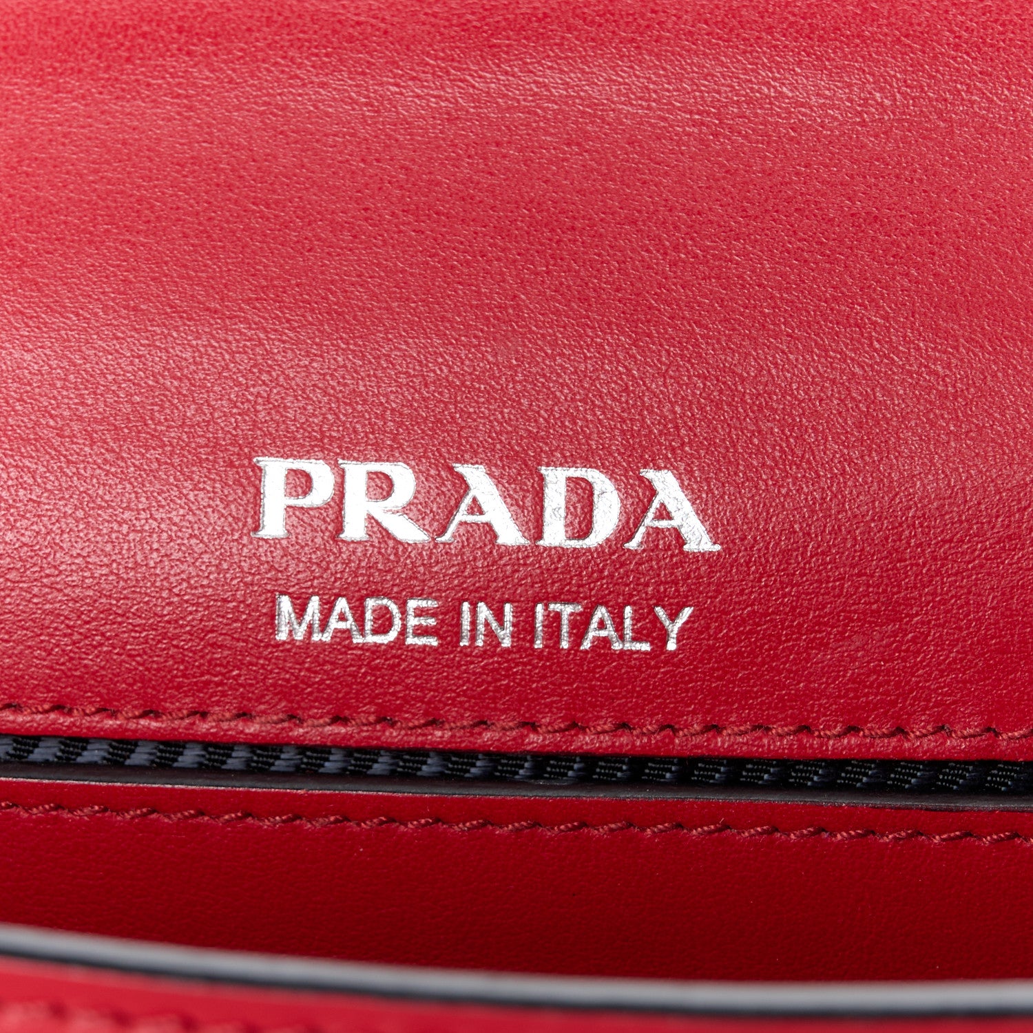 Prada City Calf Plex Ribbon Bag Red 6 of 13