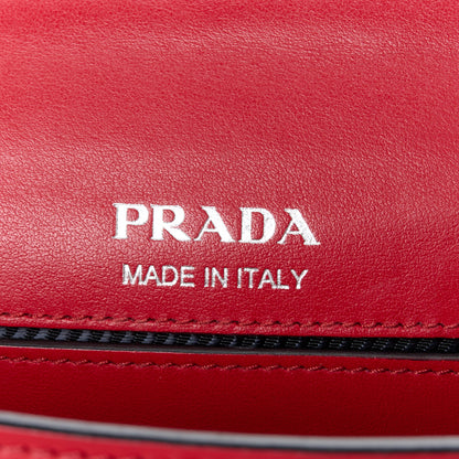 Prada City Calf Plex Ribbon Bag Red 6 of 13
