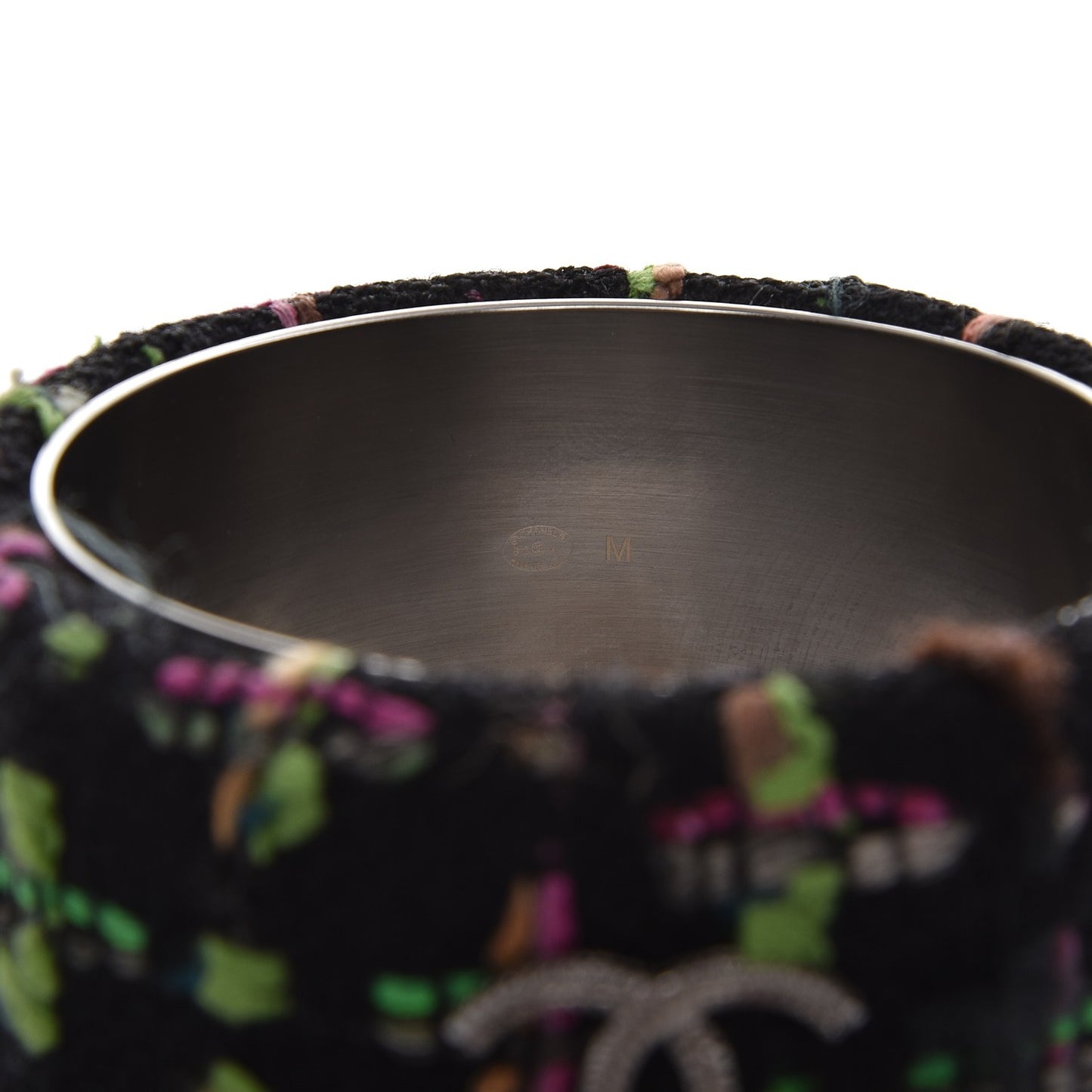 Tweed CC Wide Bangle M Black Multicolor