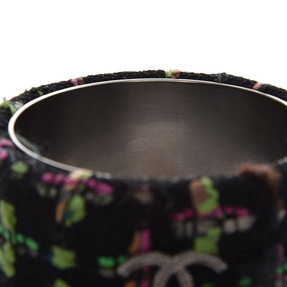Chanel Tweed CC Wide Bangle M Black Multicolor 3 of 3
