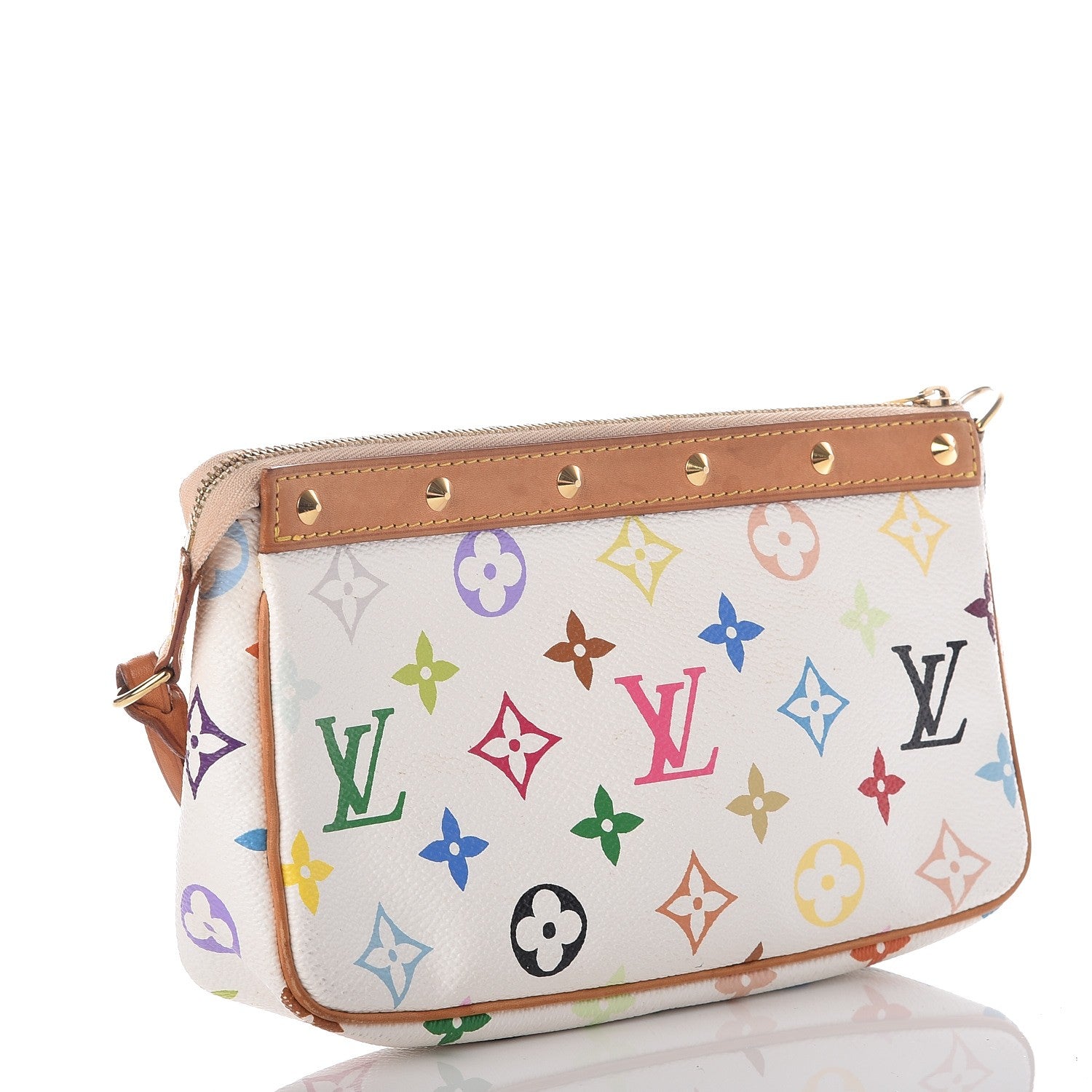 Louis Vuitton Monogram Multicolor Pochette Accessories White 3 of 7