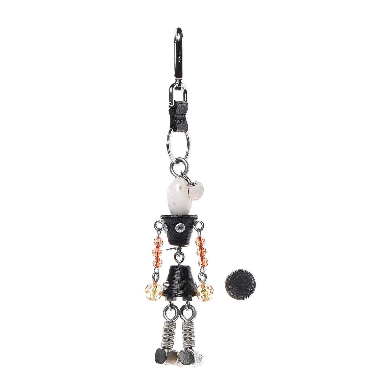 Prada Saffiano Robot Trick Keychain Black 2 of 4