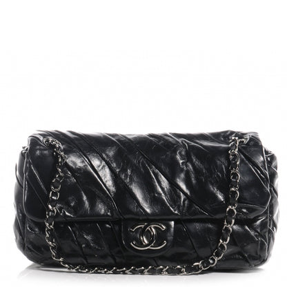 Chanel Glazed Calfskin Twisted Medium Flap Black 1 of 7