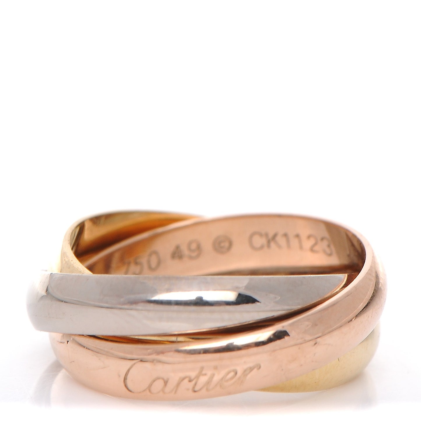 18K Pink Yellow White Gold Small Trinity Ring 49 4.75