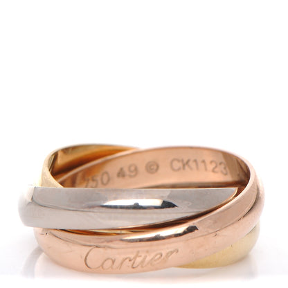 Cartier 18K Pink Yellow White Gold Small Trinity Ring 49 4.75 1 of 7