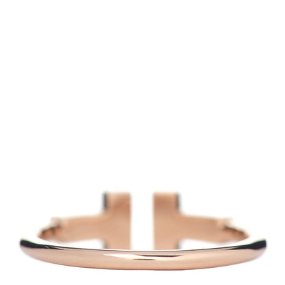 Tiffany 18K Rose Gold Diamond T Wire Ring 52 6 4 of 5