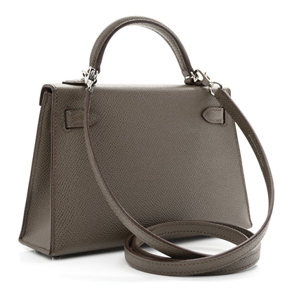 Hermes Epsom Mini Kelly Sellier 20 Etain 3 of 10