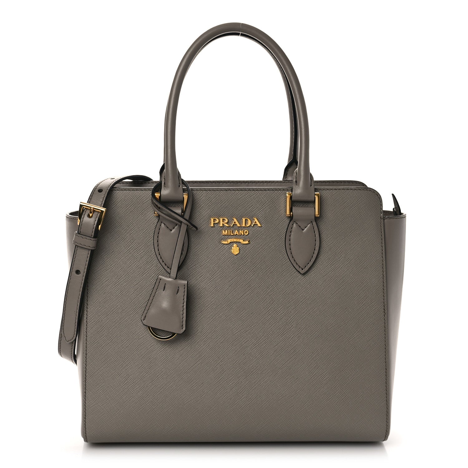 Prada Saffiano Soft Calfskin Small Zippered Tote Marmo 1 of 8