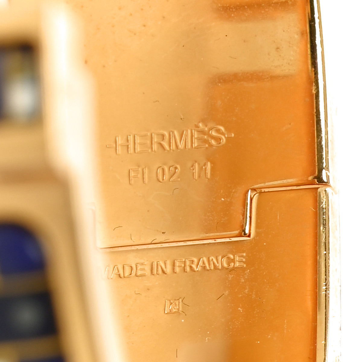 Hermes Enamel Print Son Du H Wide Clic Clac H Bracelet GM Marine Classique 4 of 4