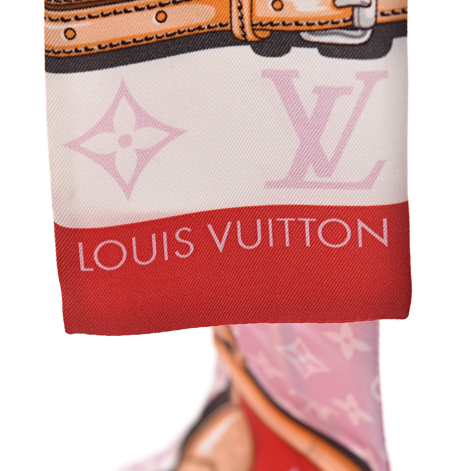 Louis Vuitton Silk Monogram Giant Confidential Bandeau Rouge 3 of 5