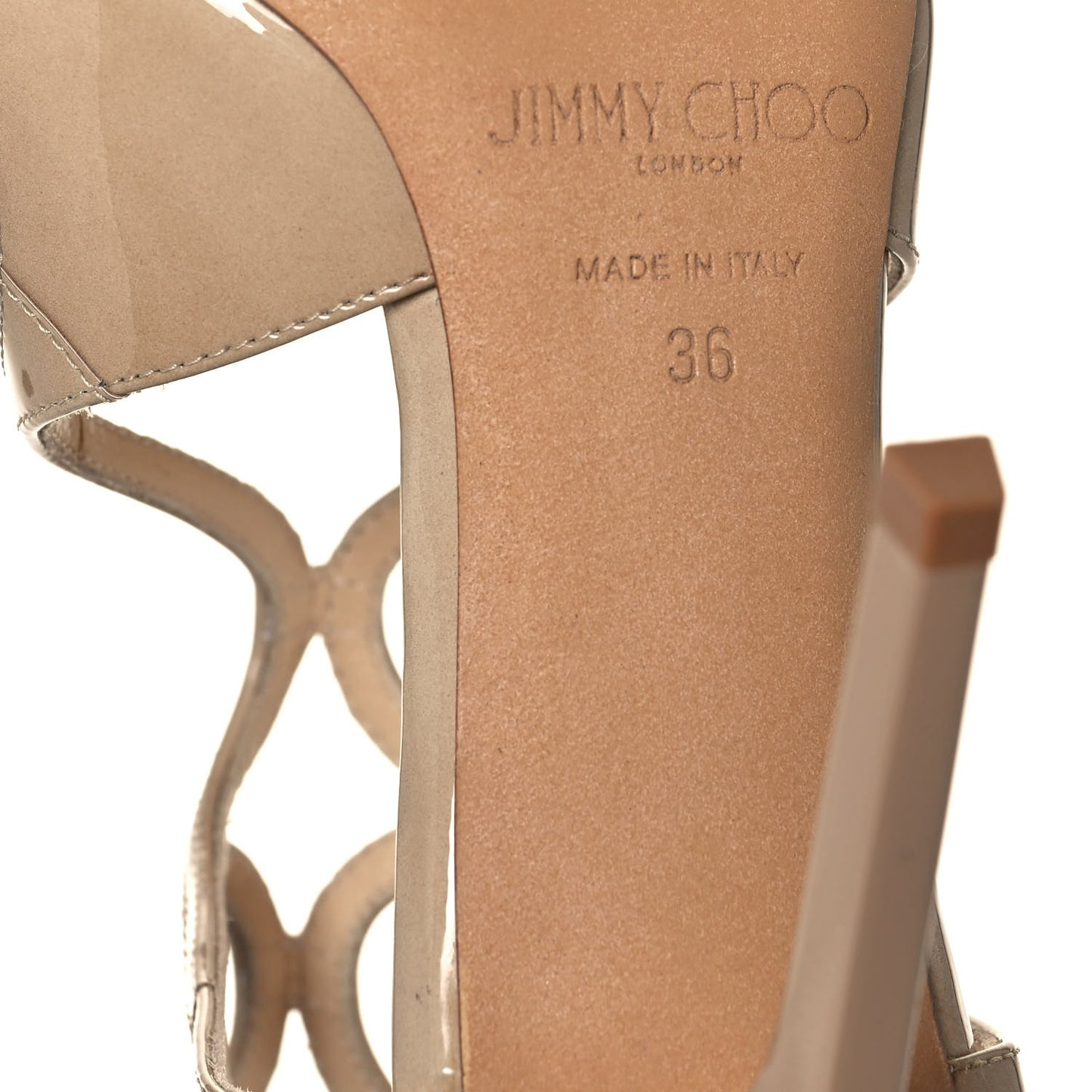 Patent Calfskin Lang Sandals 36 Nude