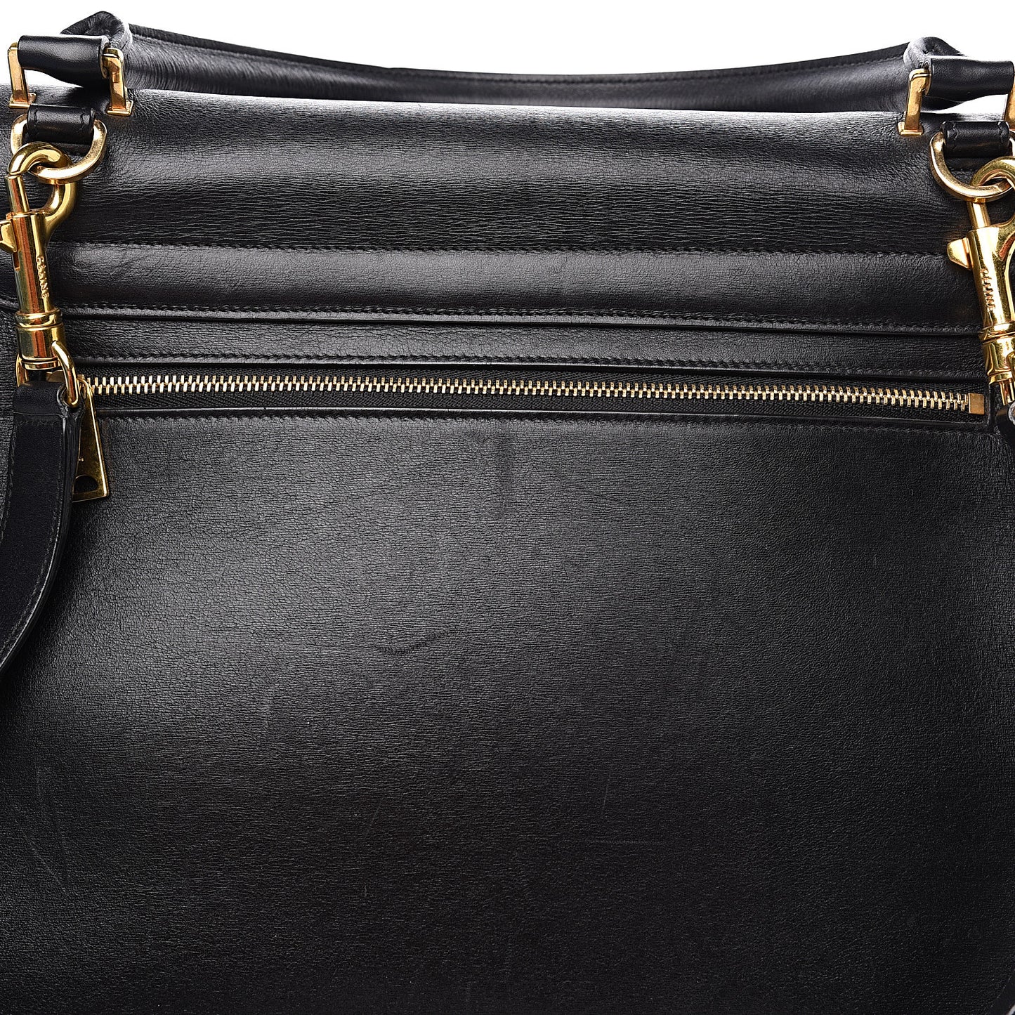 Smooth Calfskin Medium Trapeze Black