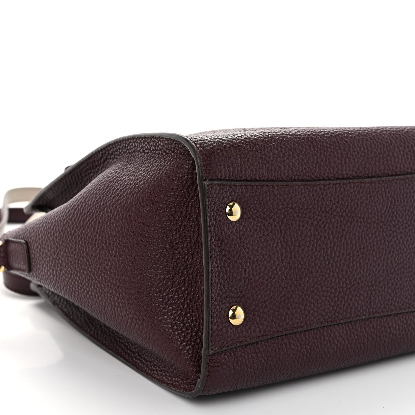 Hammered Calfskin Double Handle Small Amy Tote Red