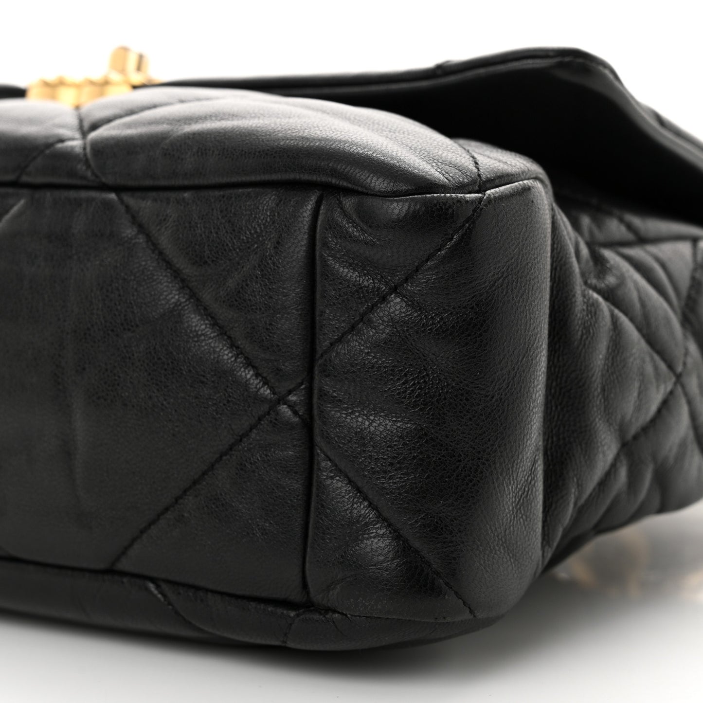 Goatskin Quilted Large Chanel 19 Flap Black