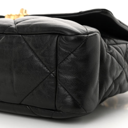 Chanel Goatskin Quilted Large Chanel 19 Flap Black 10 of 11