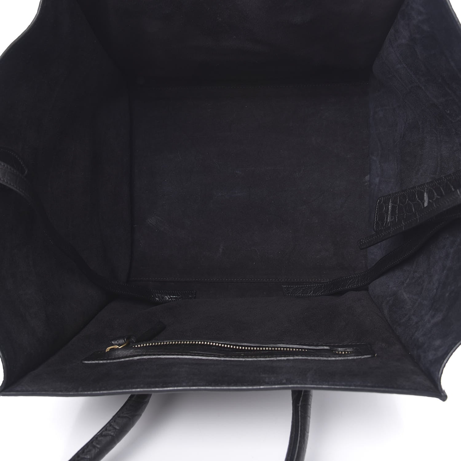 Celine Crocodile Embossed Calfskin Medium Phantom Luggage Black 6 of 16