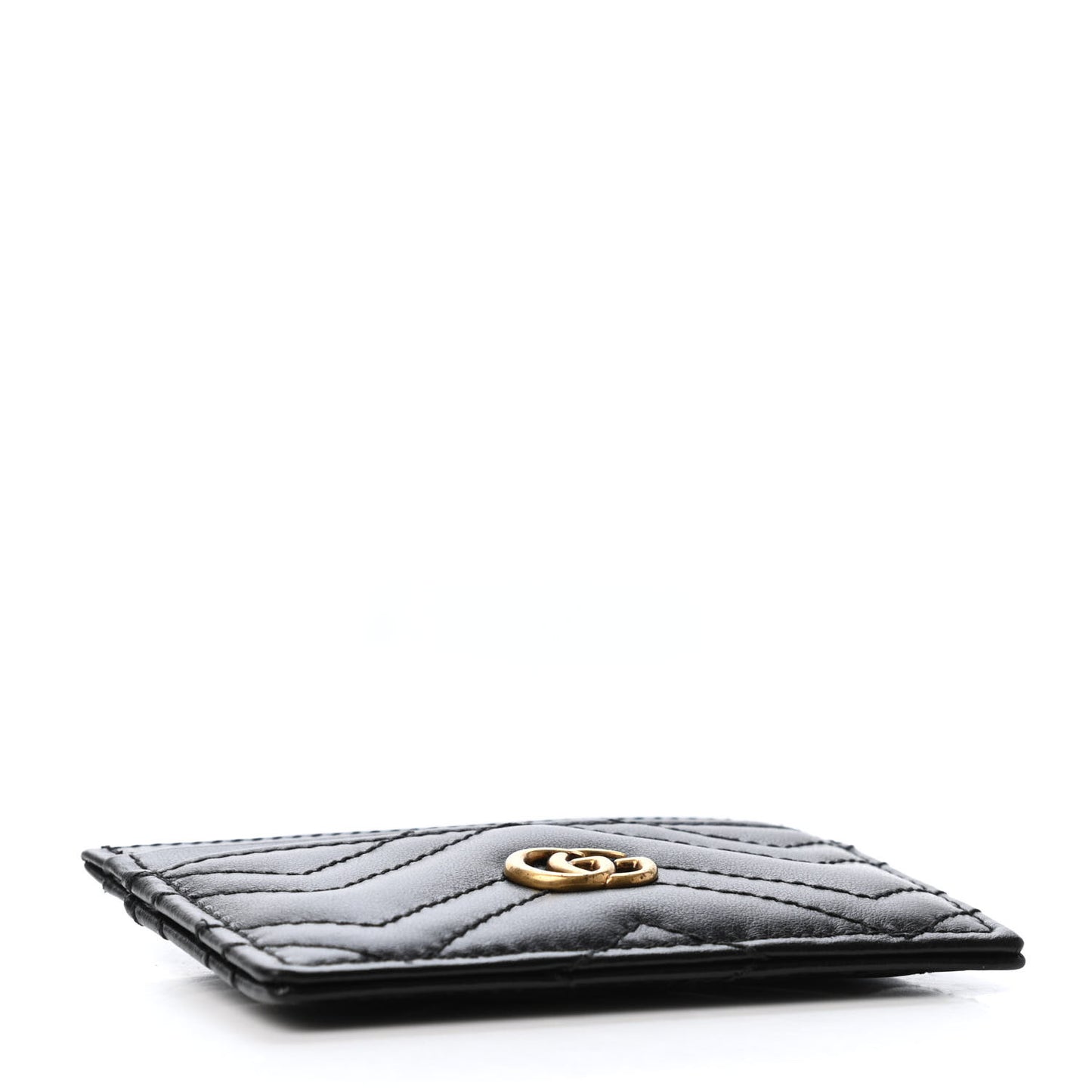 Calfskin Matelasse GG Marmont Card Holder Black