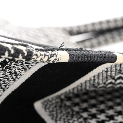 Christian Dior Canvas Houndstooth Embroidered Book Tote Black White 13 of 13