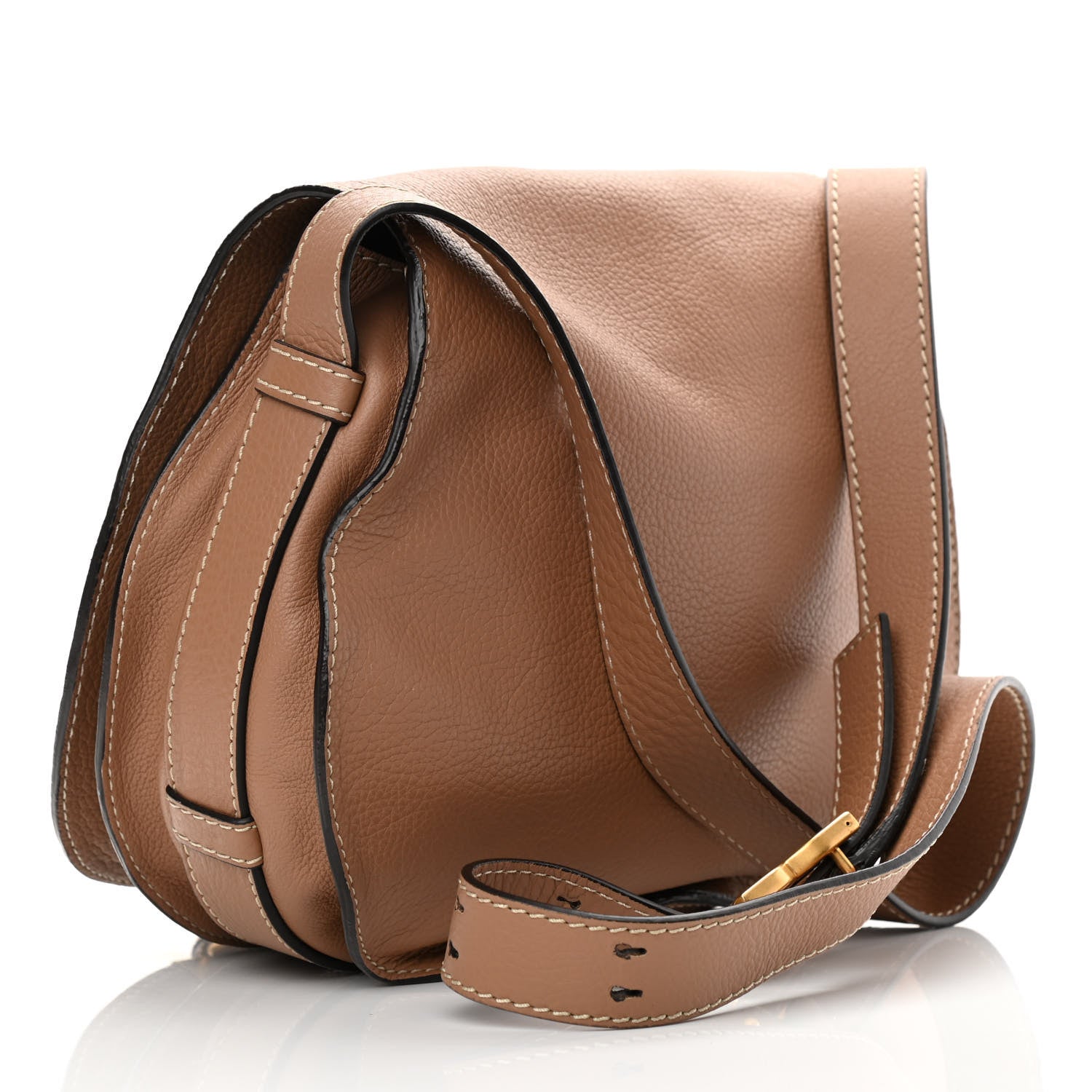 Chloe Calfskin Medium Marcie Round Crossbody Bag Nut 3 of 17