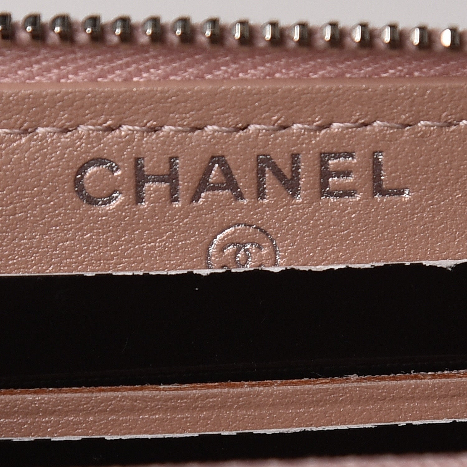 Chanel Goatskin Camellia Embossed Medium Zip Around Wallet Light Pink 6 of 9